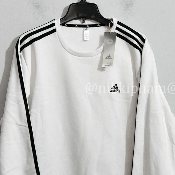 adidas Men’s Crew Neck Sweatshirt  in white - Picture 3 of 5